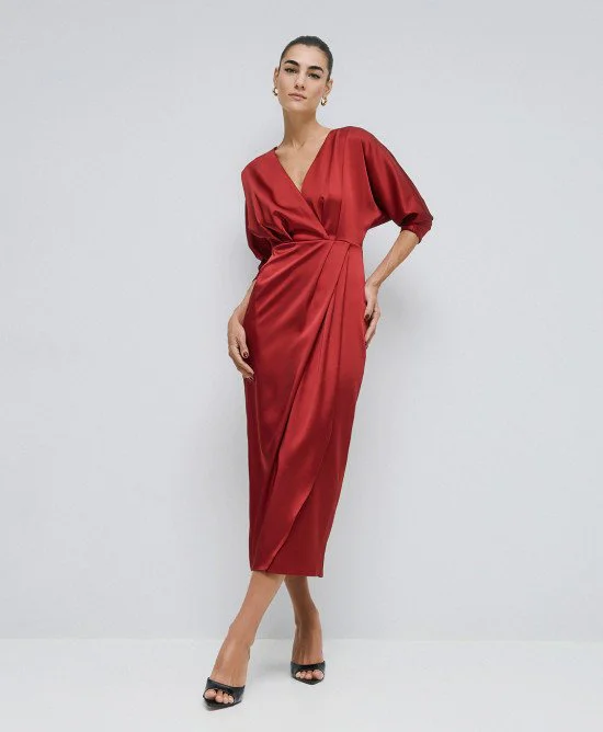 Womans dress : Satin wrap CERAM-1