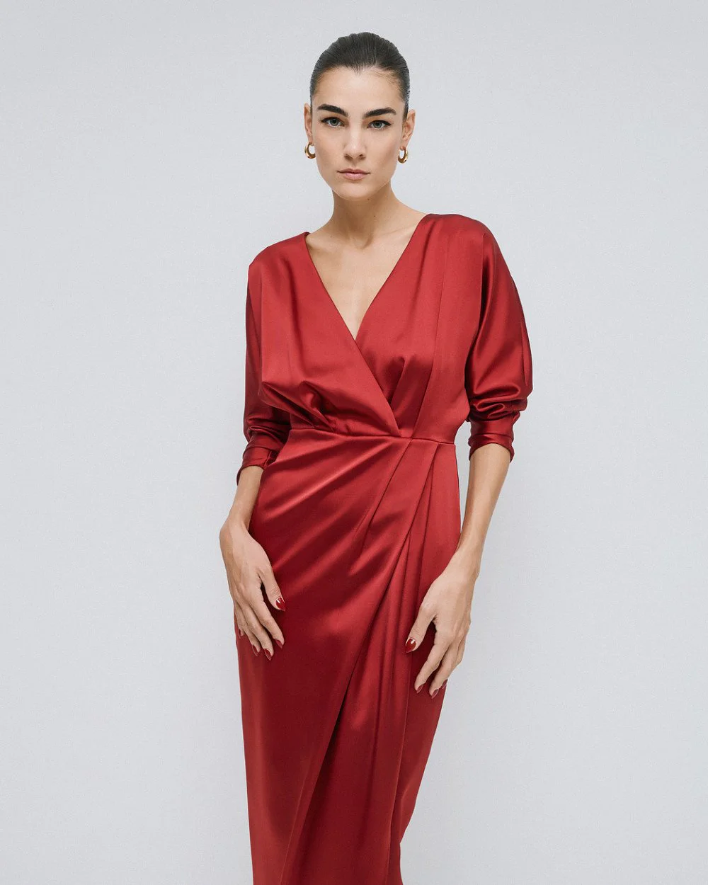Womans dress : Satin wrap CERAM-3