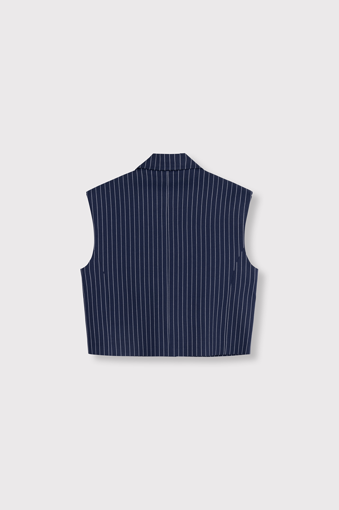 Woven Striped Waistcoat - Navy-4