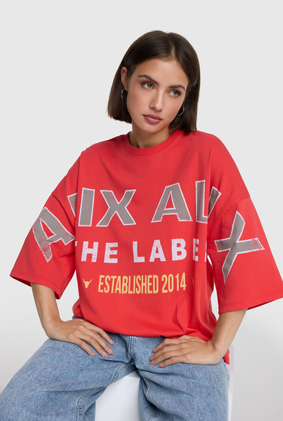 Knitted Big Alix t-shirt - Spicy Coral
