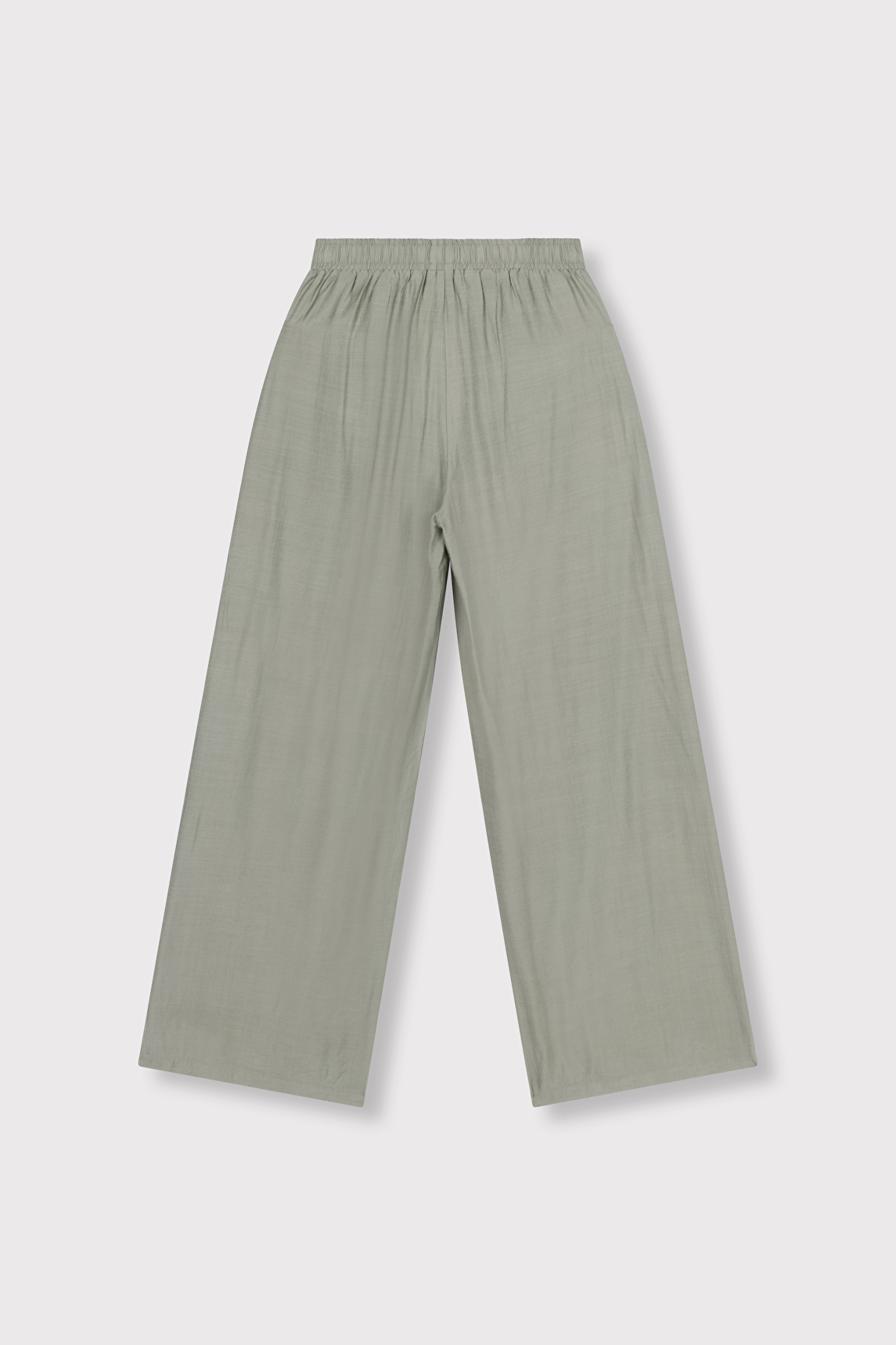 Woven irregular Wide leg Pants - Light Army-4