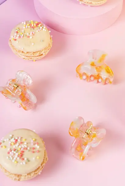 Luna Clip - Marmer Wit Geel Roze