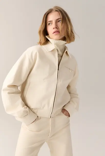 Alexa Bomber Jacket Ecru