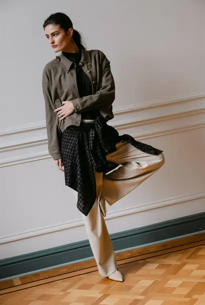 PakistanW6 Check Blouse - Brown & Grey