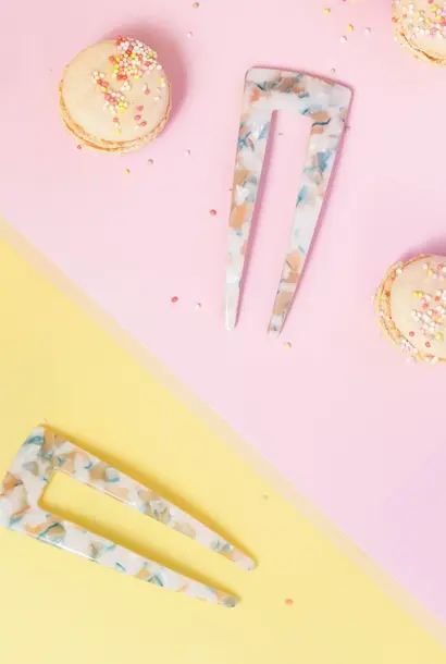 Pippa Pin Clip - Marmer Lichtblauw