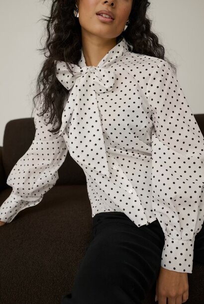 Milly Blouse - Polka White/Black