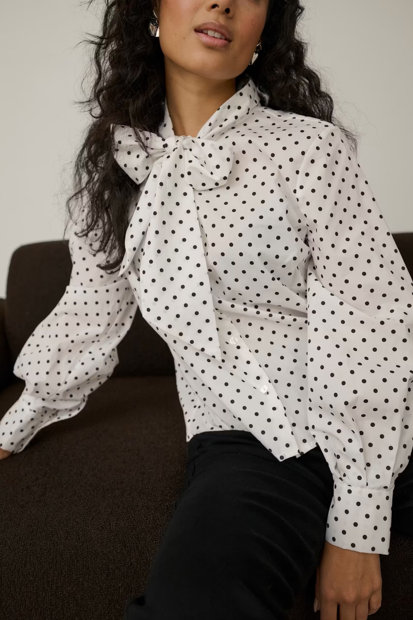 Milly Blouse - Polka White/Black-1