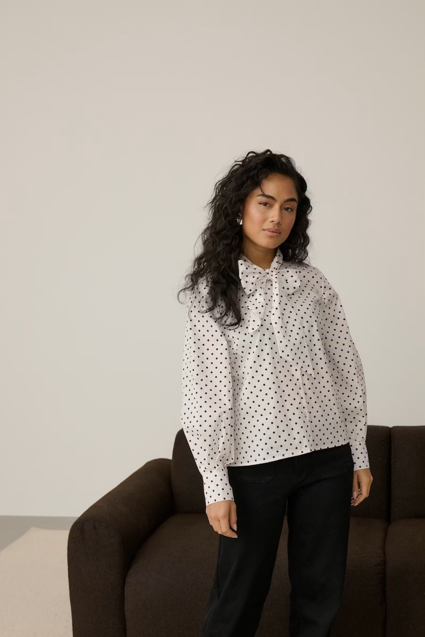 Milly Blouse - Polka White/Black-2