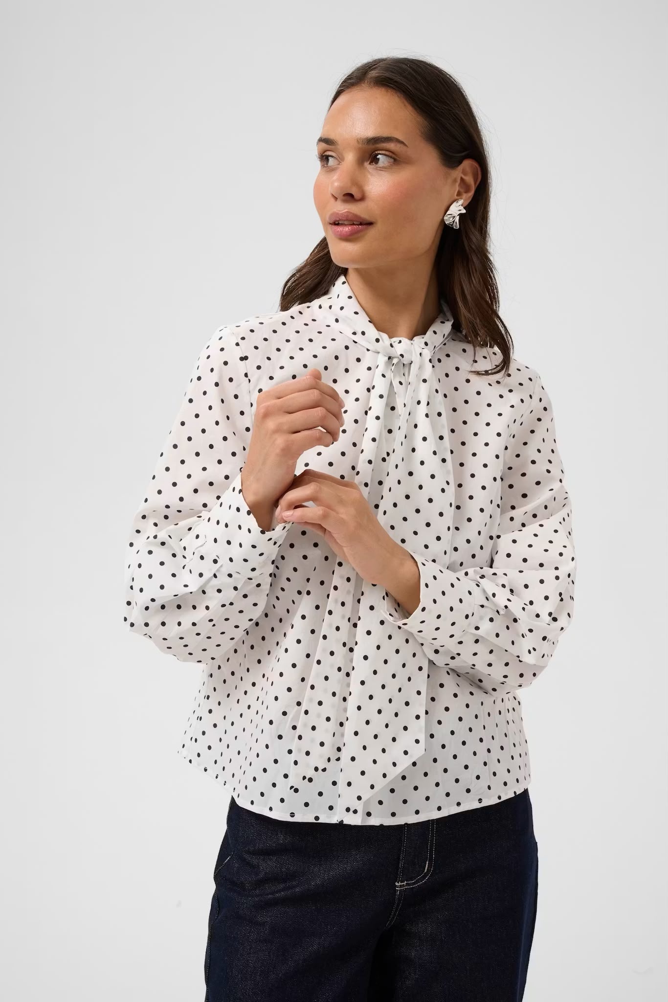 Milly Blouse - Polka White/Black-3