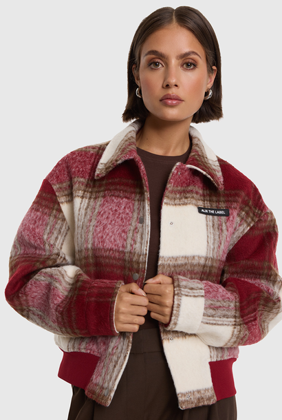 Woven Hairy Check Jacket - Multi Colour