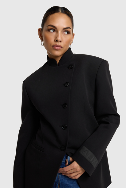 Woven Militaire Blazer Clean Mix - Black