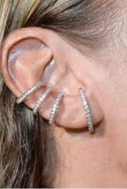 Classic Diamond Earcuff Silver