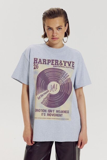 PlayList-SS Oversized T-Shirt - Grey Melee