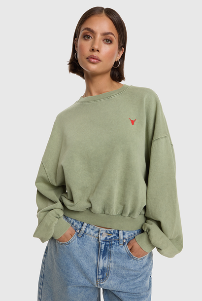 Knitted oversized Sweater - Light Army