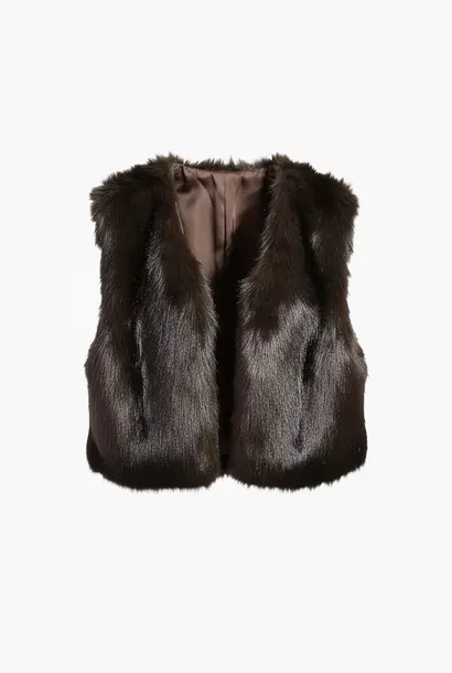 IslaW6 Fake Fur Waistcoat - Brown