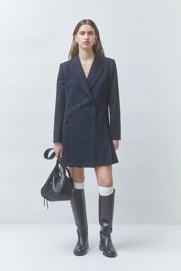 Cassis Blazer Dress - Blue Nuit-1