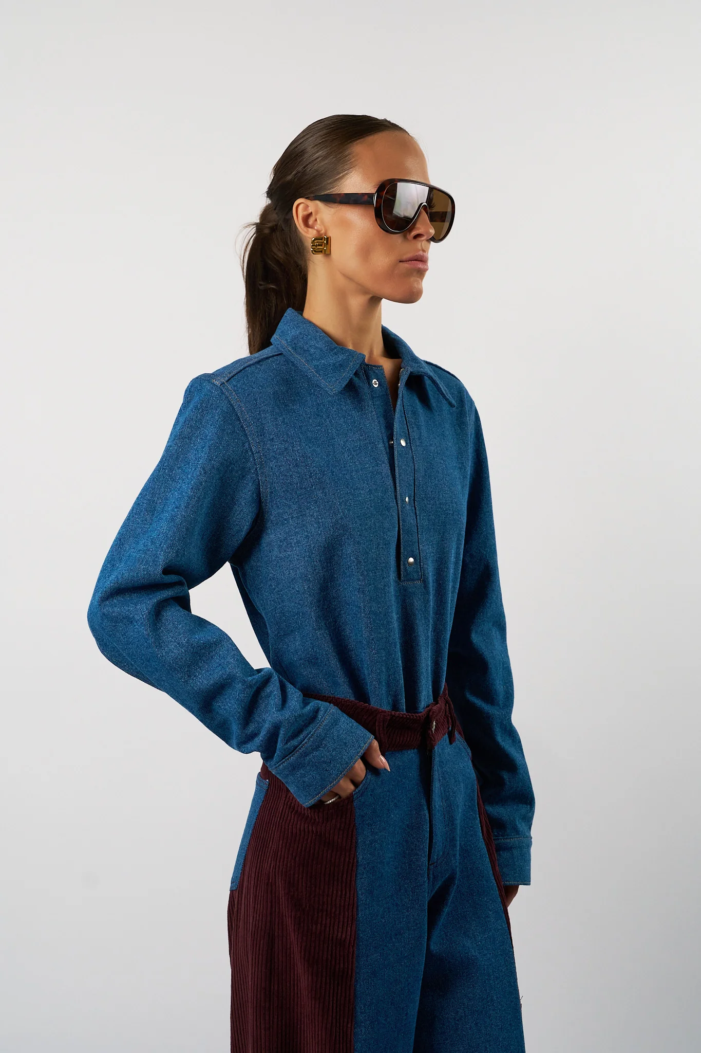 Odette Jeans Body - Blue-1