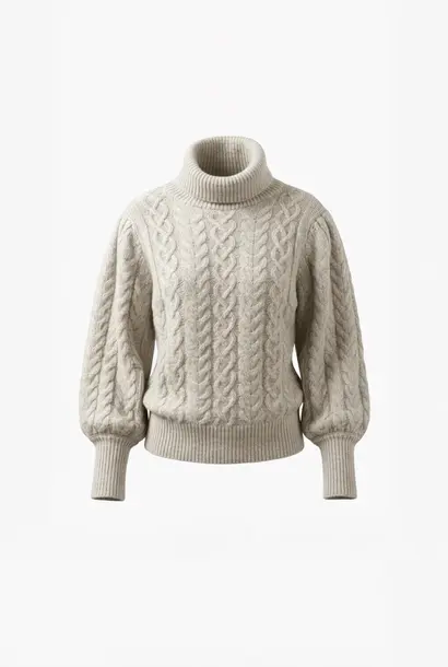 Czech Cable Knit Sweater - Sand Melange
