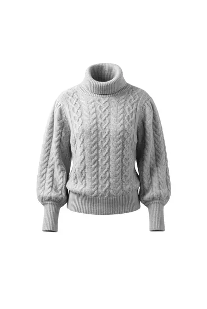 Czech Cable Knit Sweater - Light Grey Melange