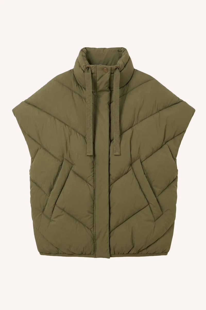 FRANKY Sleeveless Jacket - Olive-3