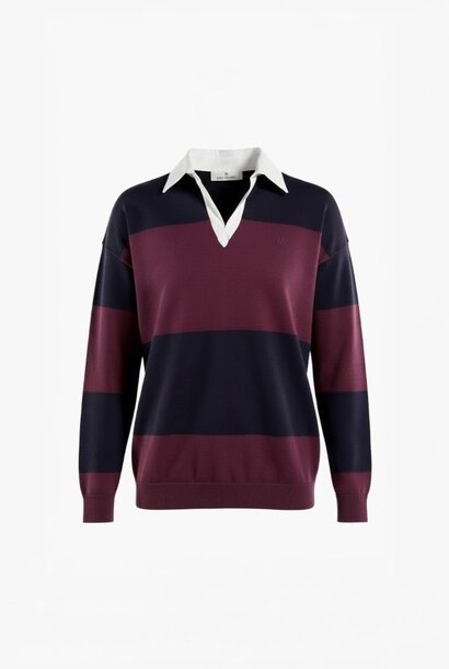 SerbiaW6 Polo - Burgundy & Marine