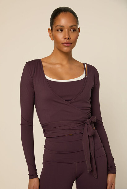 Bruna Wrap Top - Mulberry Wine