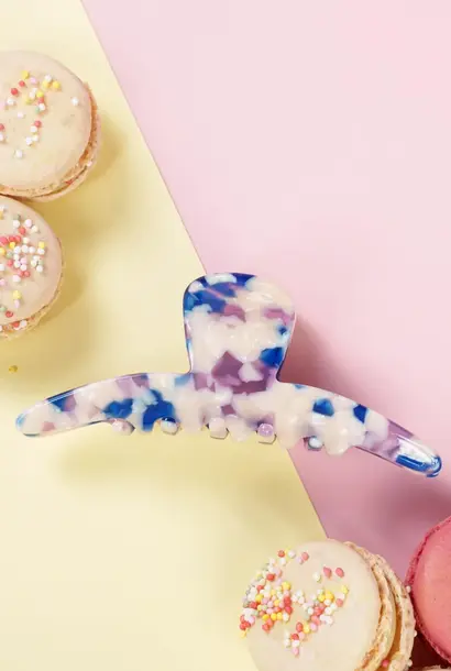 Alix Clip - Gevlekt Blauw Wit Paars