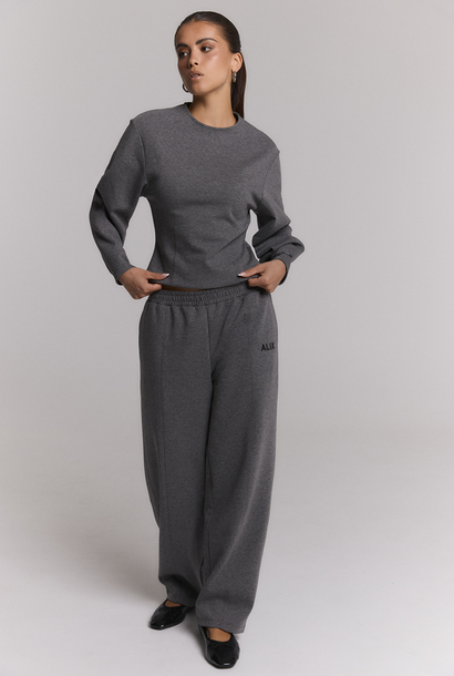 Knitted Barrel Pants - Antracite Melange