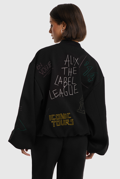 Woven Artwork Bomber - Black