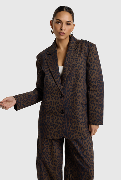 Woven Animal Blazer - Animal