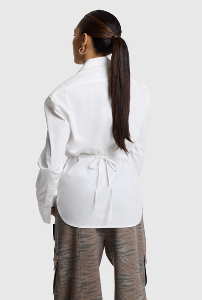 Woven Fitted Blouse - Soft White