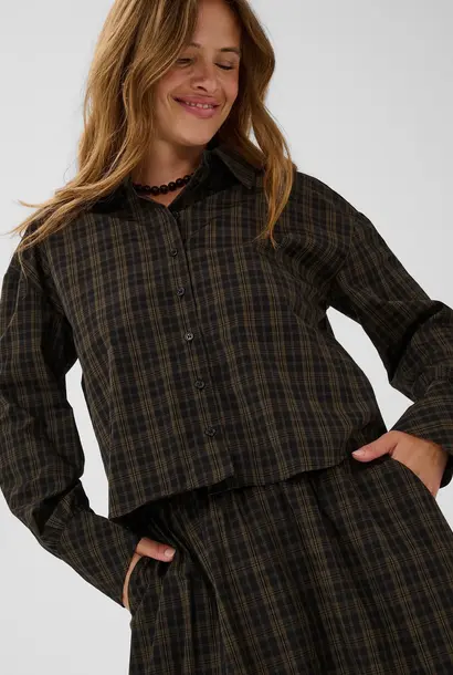 KAhelie Check Shirt - Black / Brown Check