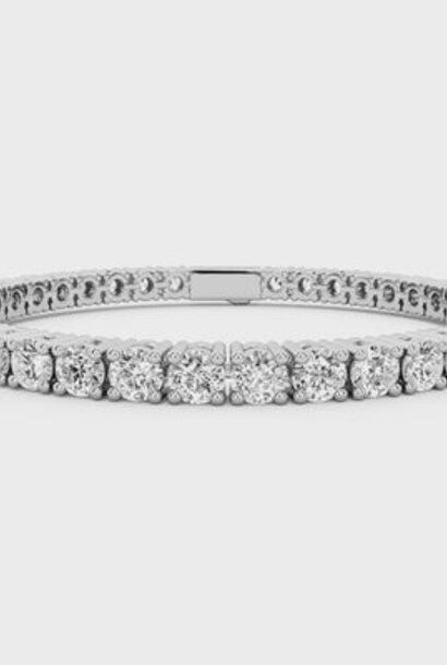Tennis Diamond Bracelet 4MM Stones - Silver