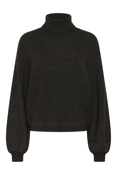 KAbarbara RollNeck Pullover - Dark Grey Melange
