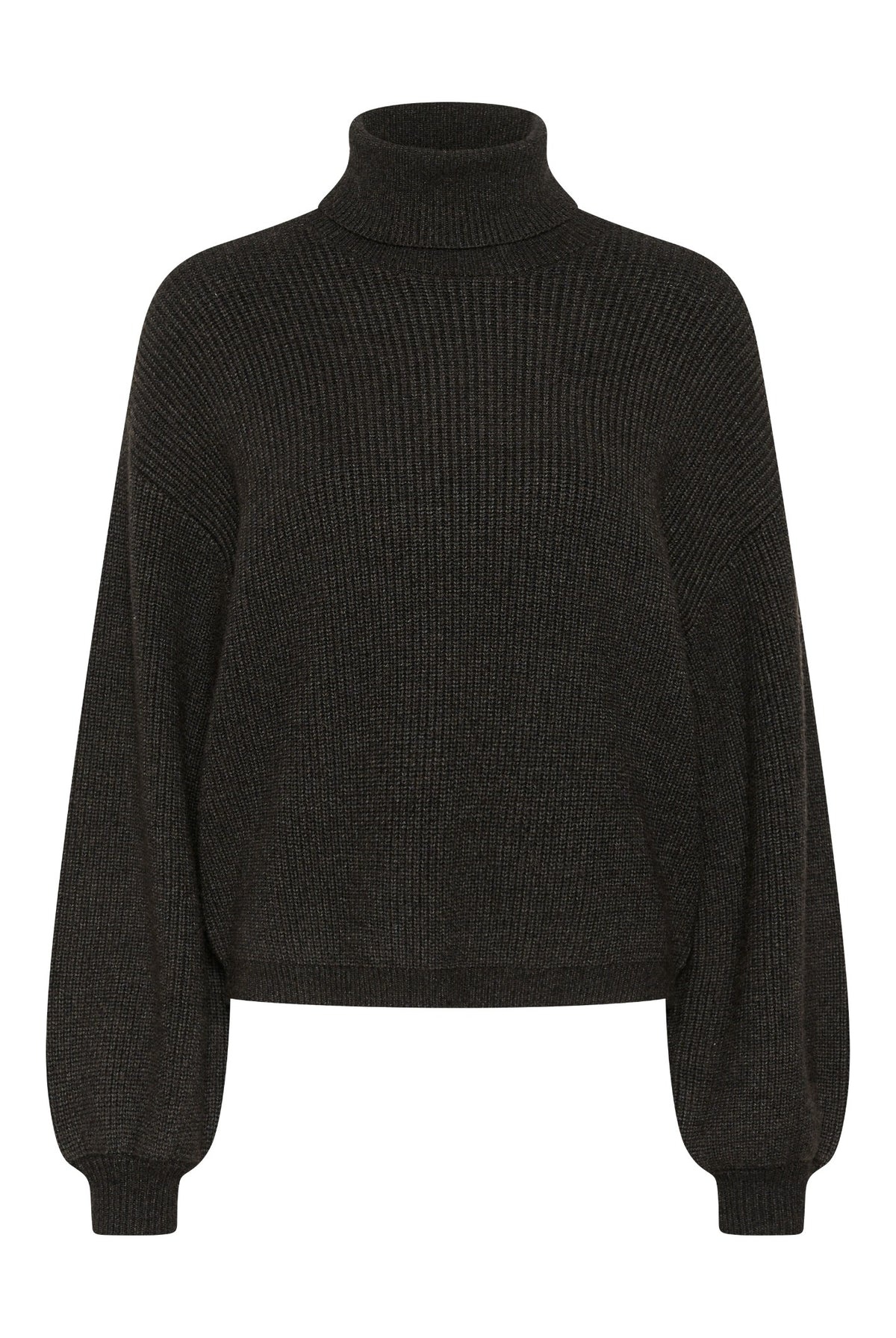 KAbarbara RollNeck Pullover - Dark Grey Melange-1