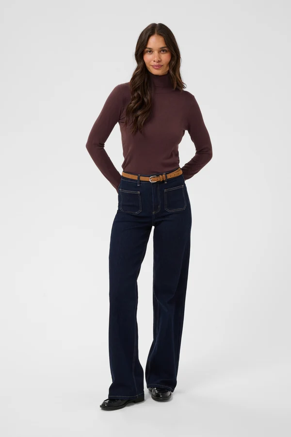 Astrid Roll Neck - Fudge-4