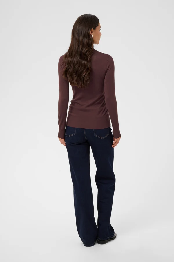 Astrid Roll Neck - Fudge-5
