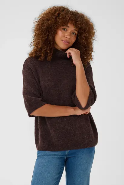KAsigne High Neck Pullover - Fudge Melange