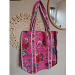 Omkeerbare shopper | Pink flowers