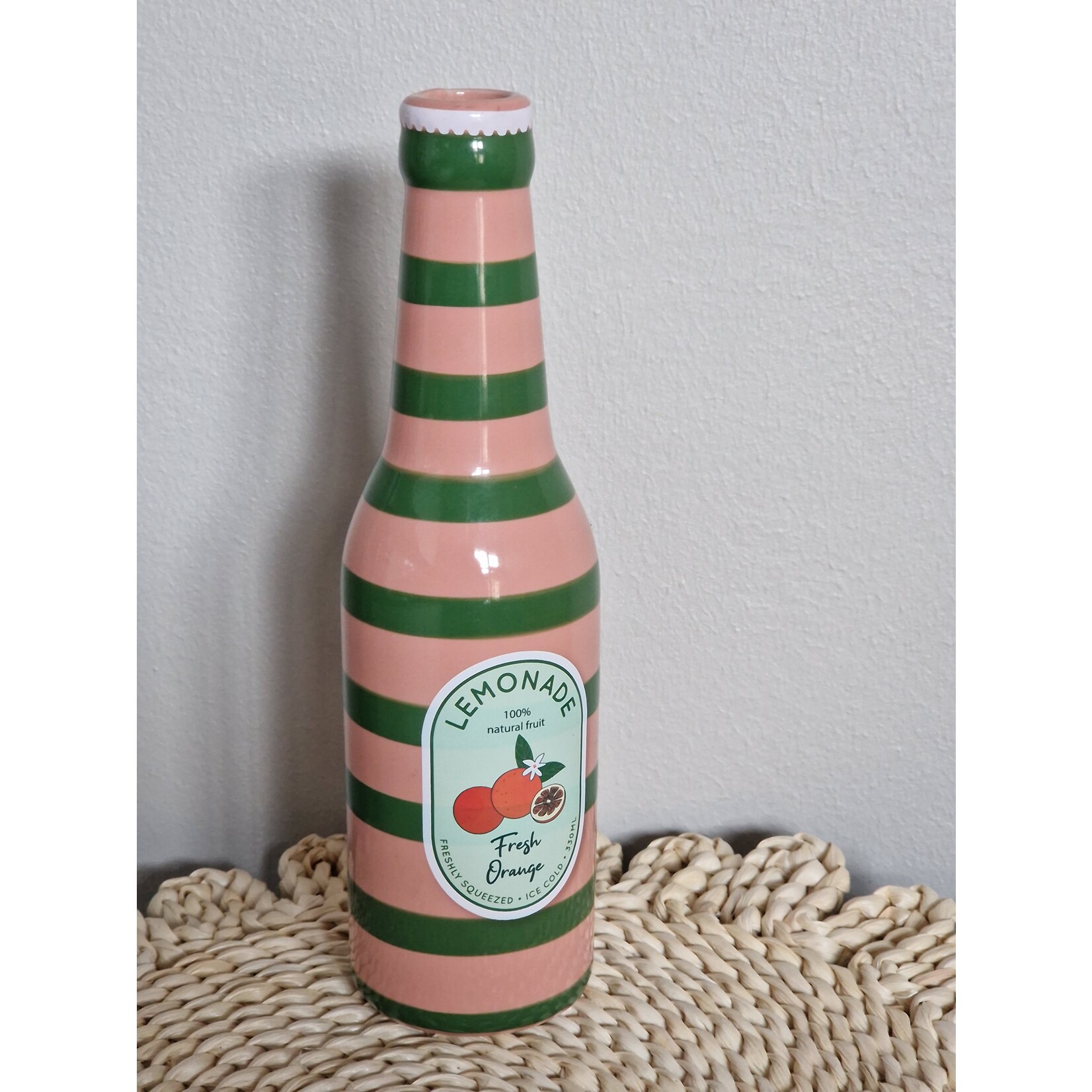 Vaasje | Flesje lemonade | Roze-Groen