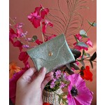 Leren portemoneetje | Mint metallic