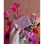 Leren portemoneetje | Light pink metallic