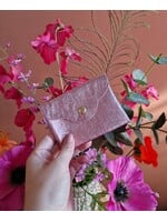 Leren portemoneetje | Light pink metallic