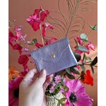 Leren portemonneetje | Lavendel metallic