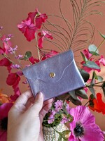 Leren portemonneetje | Lavendel metallic