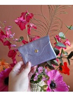 Leren portemonneetje | Lavendel metallic