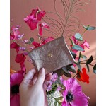 Leren portemoneetje | Bronze metallic
