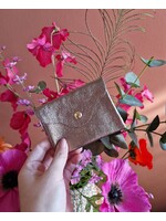 Leren portemoneetje | Bronze metallic