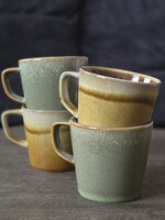 Lavandoux Koffiekopjes | Set van 4 | Groen/Oker