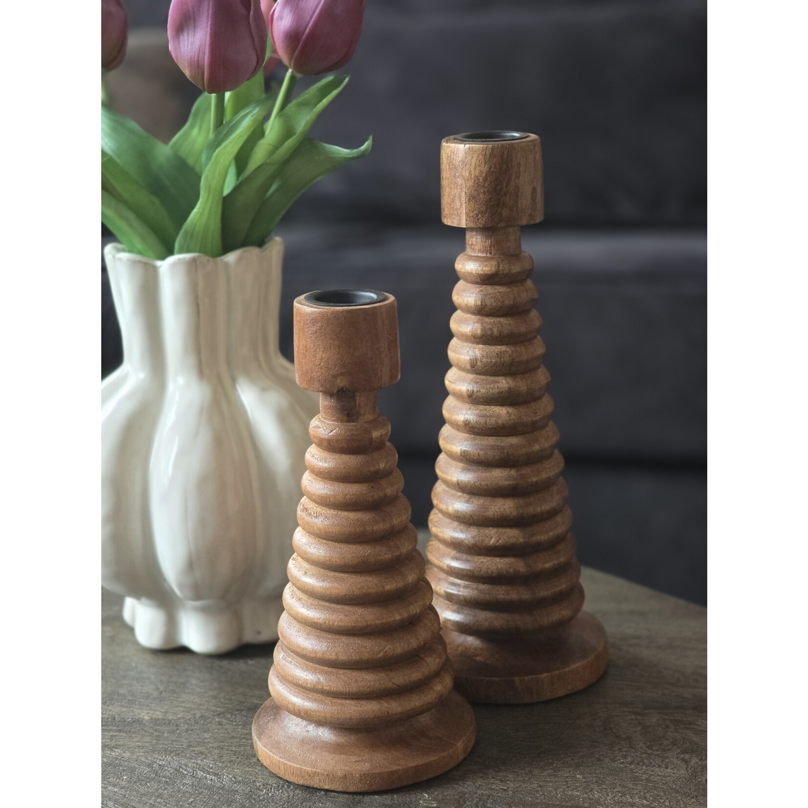 Light & living Kandelaar | Mango hout | Donker